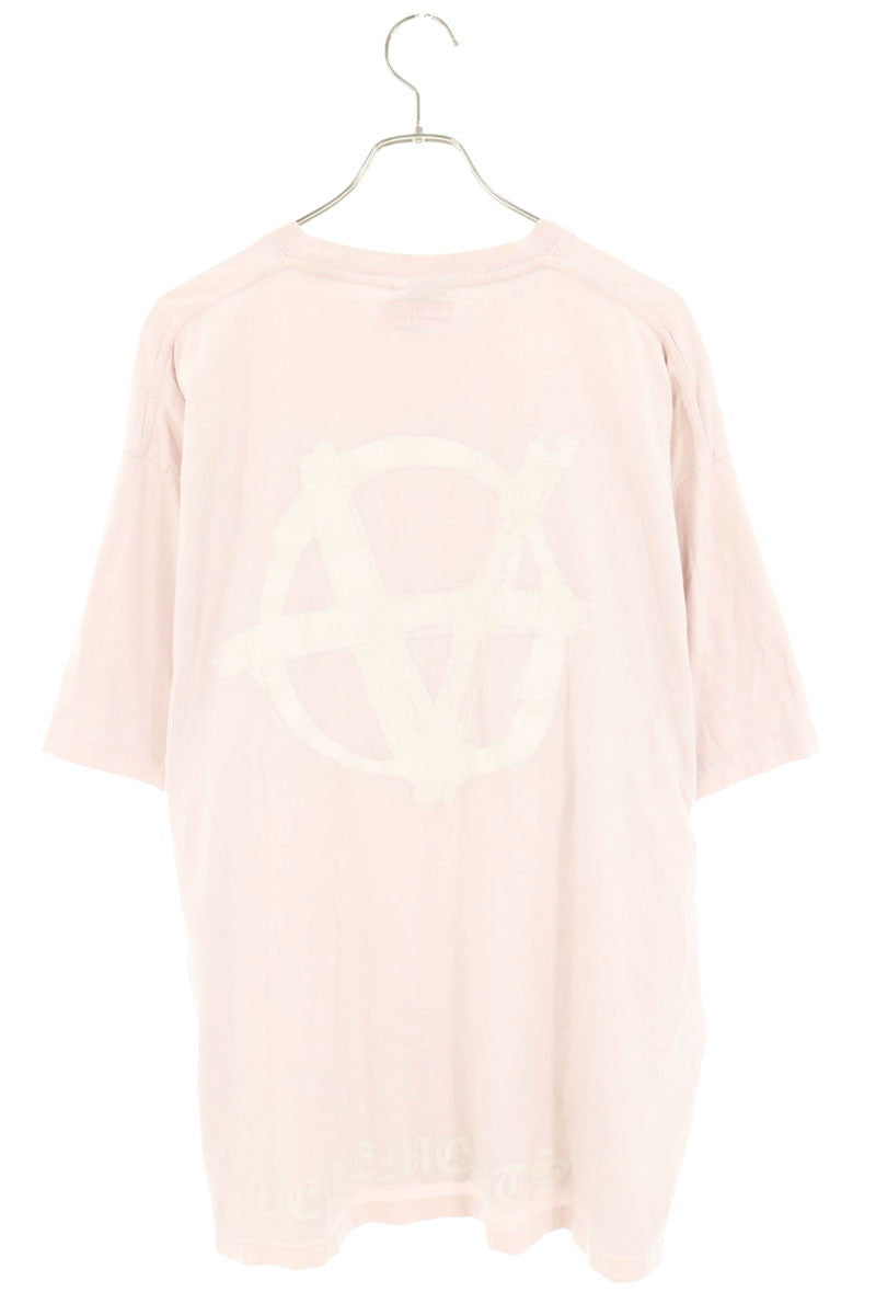VETEMENTS Double Anarchy Logo T-Shirt Pink Size XXL
