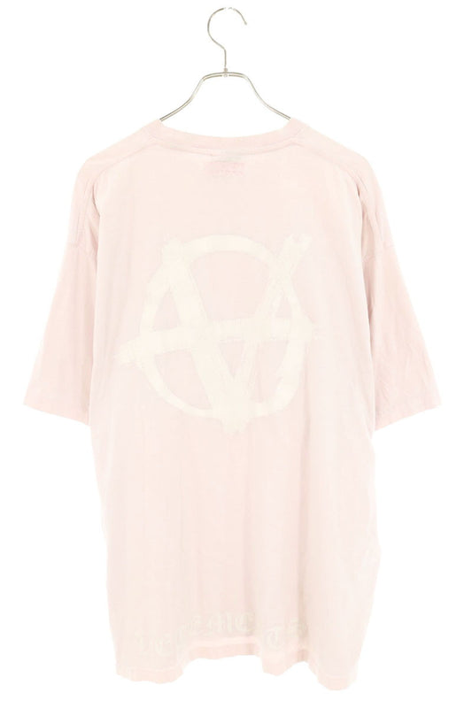 VETEMENTS Double Anarchy Logo T-Shirt Pink Size XXL