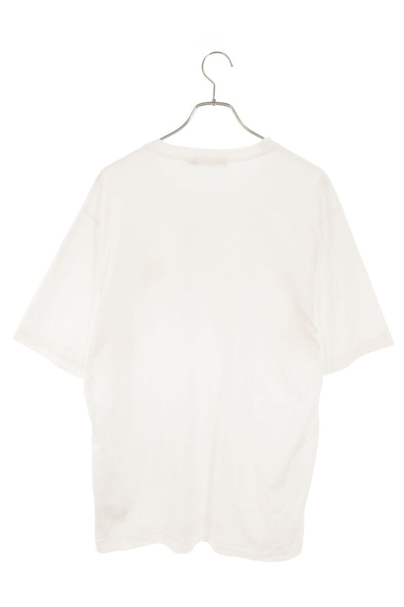 DOLCE & GABBANA Logo Leather Plate T-Shirt White Size 50