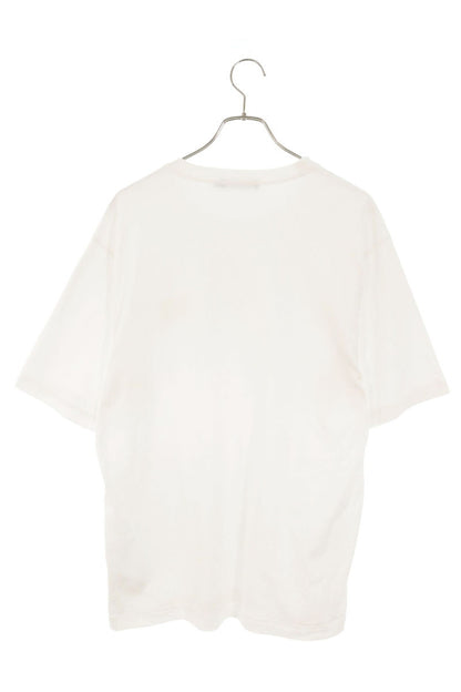 DOLCE & GABBANA Logo Leather Plate T-Shirt White Size 50