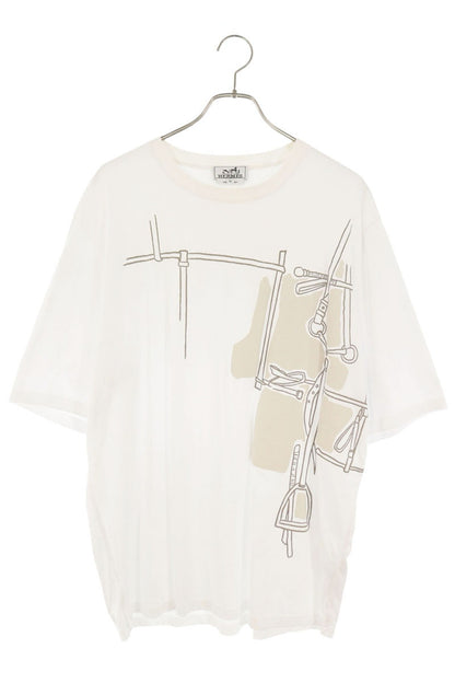HERMES Arne en Gouache Print T-Shirt White Size XL