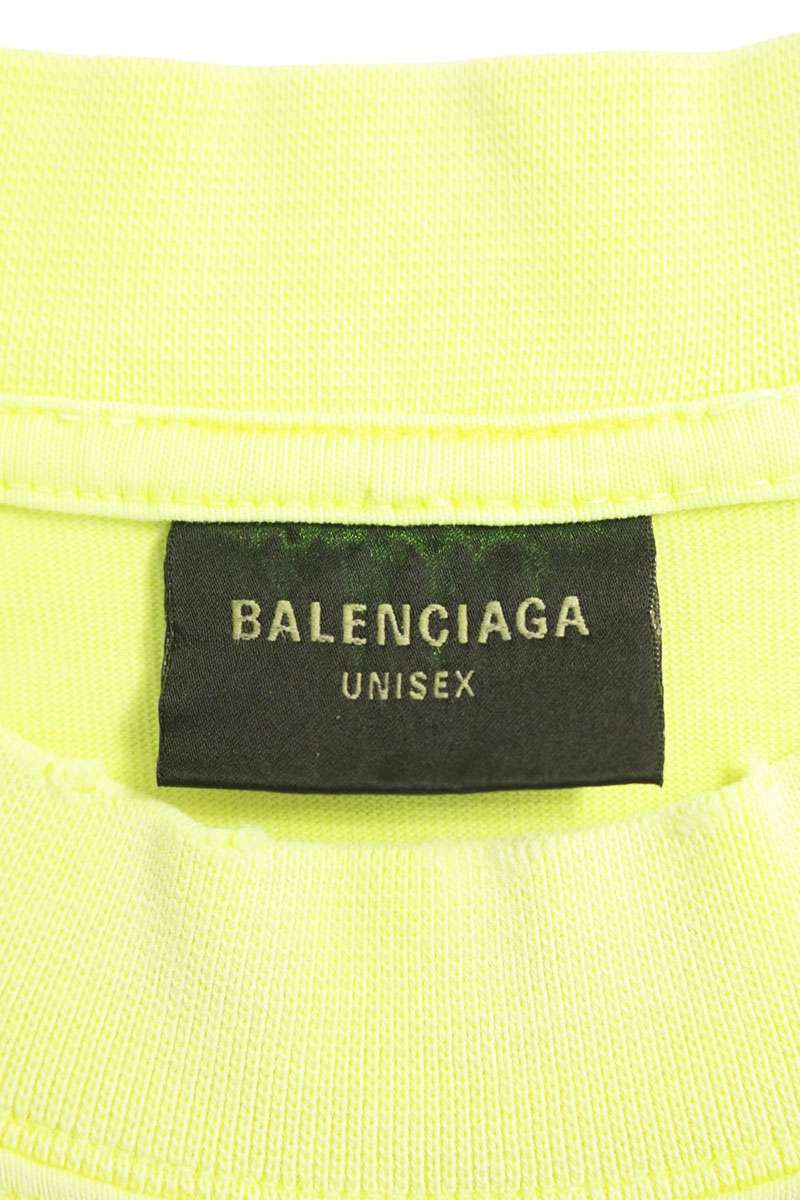BALENCIAGA Tape Logo Medium Fit T-Shirt Yellow Size XS