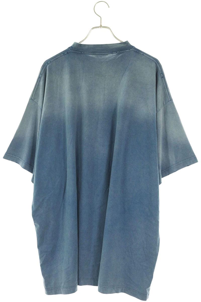 BALENCIAGA 24SS Pari Moon Print T-Shirt Blue Size 4
