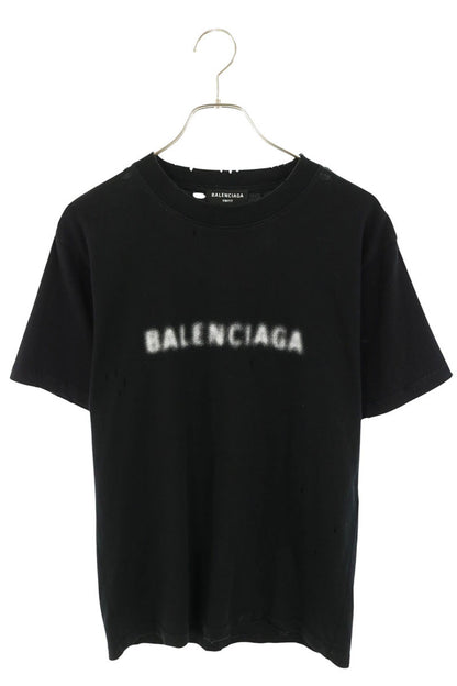 BALENCIAGA Black Blur Logo T-Shirt Size S
