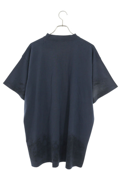 BALENCIAGA Navy Vintage Wash Logo T-Shirt Size 1