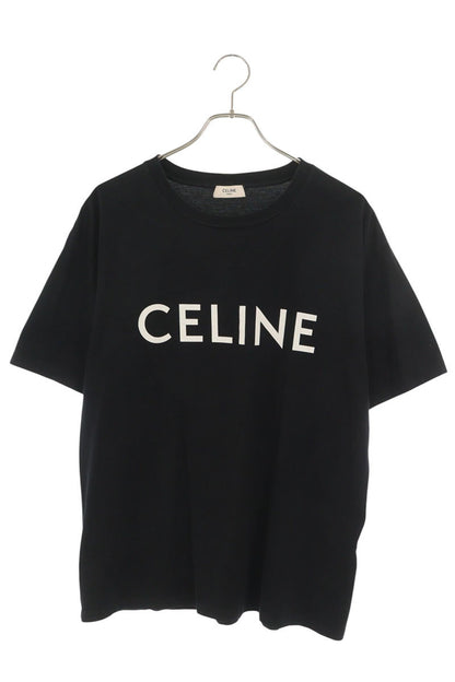 CELINE Black Front Logo T-Shirt Size S