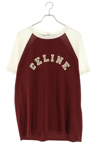CELINE Flocked Logo Print T-Shirt Multi Size L