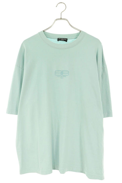BALENCIAGA BB Logo Embroidered T-Shirt Green Size XXL