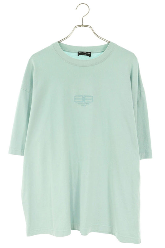 BALENCIAGA BB Logo Embroidered T-Shirt Green Size XXL