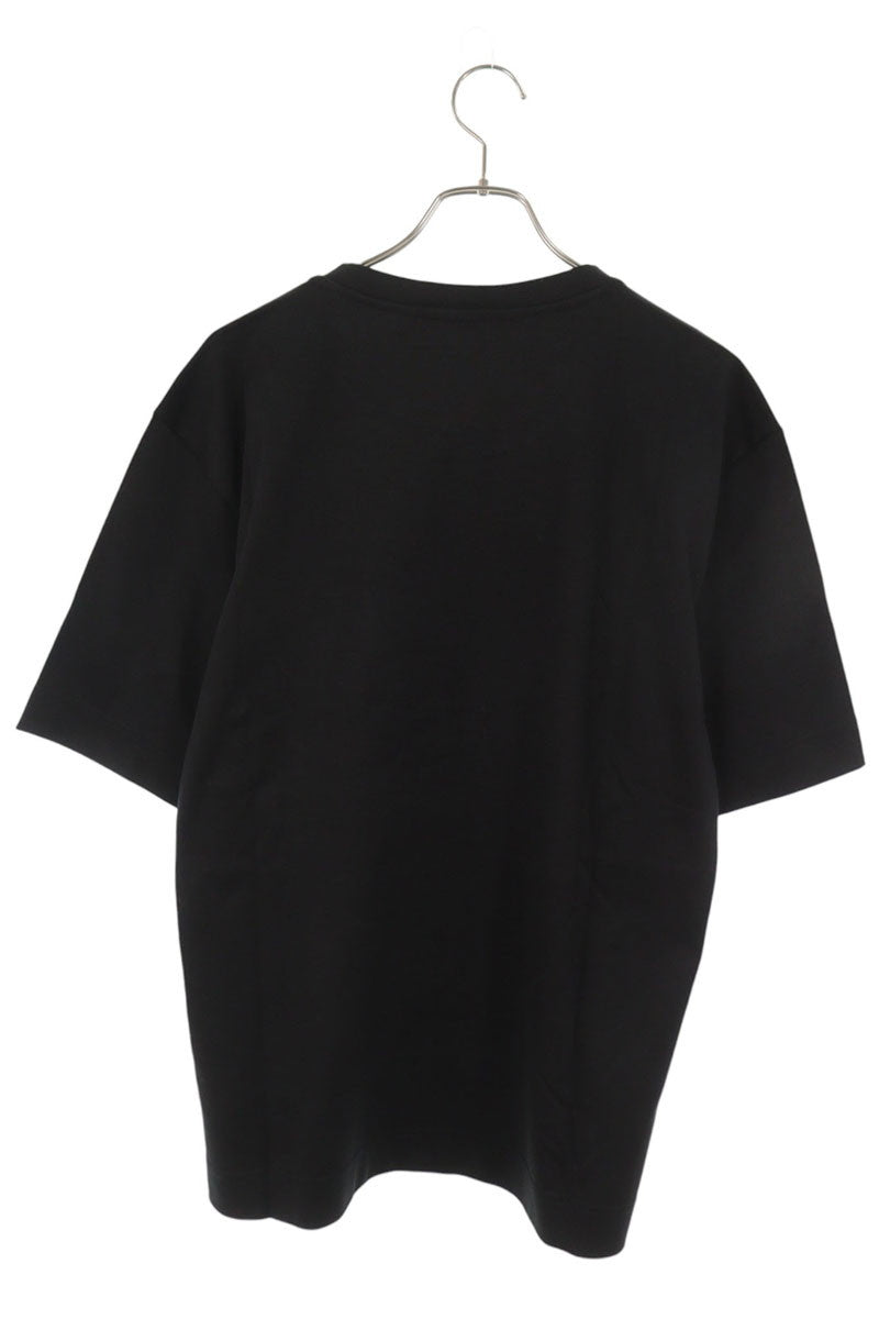 FENDI Logo Embroidered Stitch Design T-Shirt Black Size M