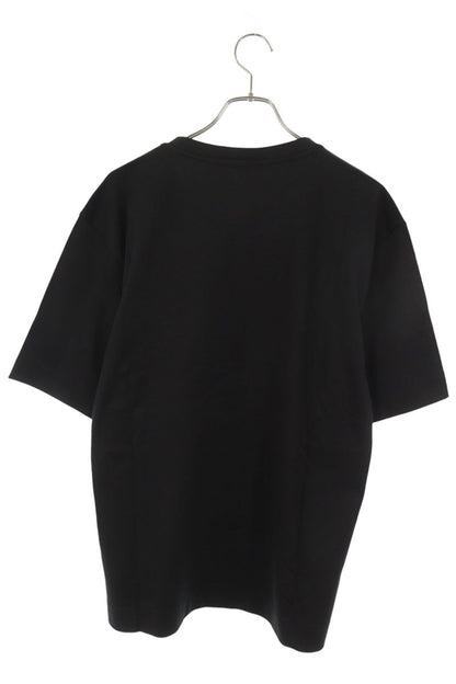 FENDI Logo Embroidered Stitch Design T-Shirt Black Size M