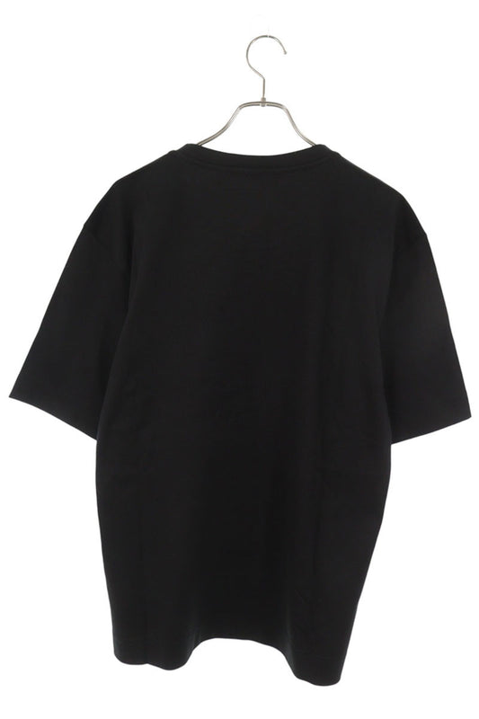 FENDI Logo Embroidered Stitch Design T-Shirt Black Size M