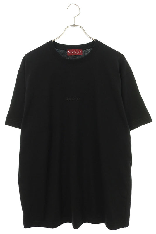 GUCCI Embroidered Cotton Jersey T-Shirt Black Size M