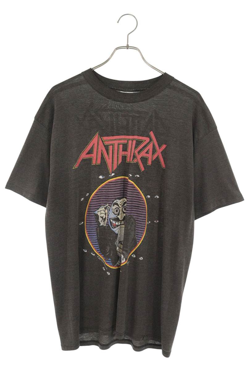 VINTAGE Anthrax NOW IT'S DARK Print T-Shirt Gray Size XL