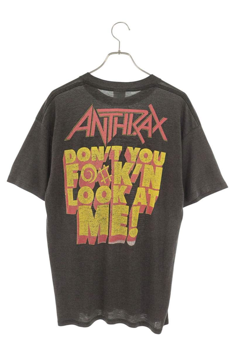 VINTAGE Anthrax NOW IT'S DARK Print T-Shirt Gray Size XL