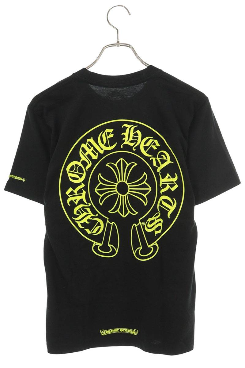Chrome Hearts Black Yellow Horseshoe Print T-Shirt Size S