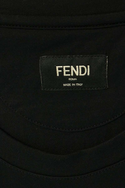 FENDI Lagerfeld Stone Logo Bijou T-Shirt Black Size 48