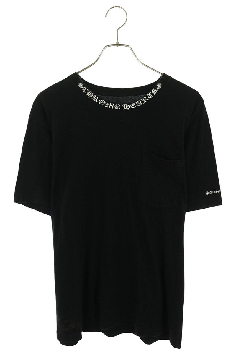 Chrome Hearts Neck Logo Print T-Shirt Black Size L