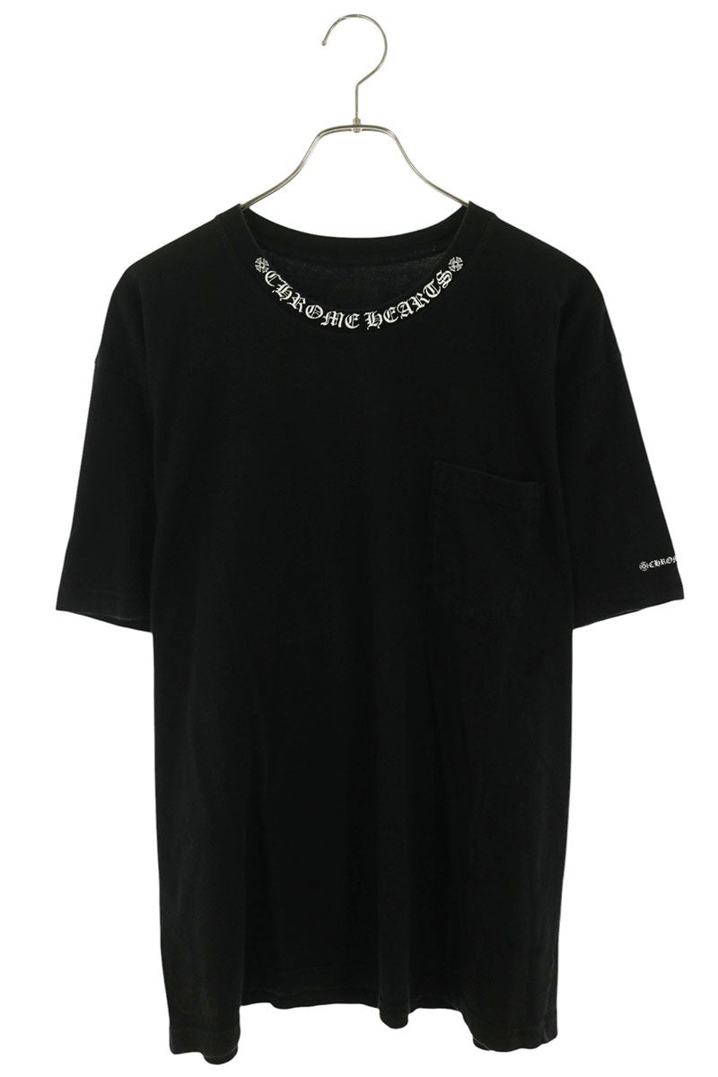 Chrome Hearts Neck Logo Print T-Shirt Black/White Size XXL