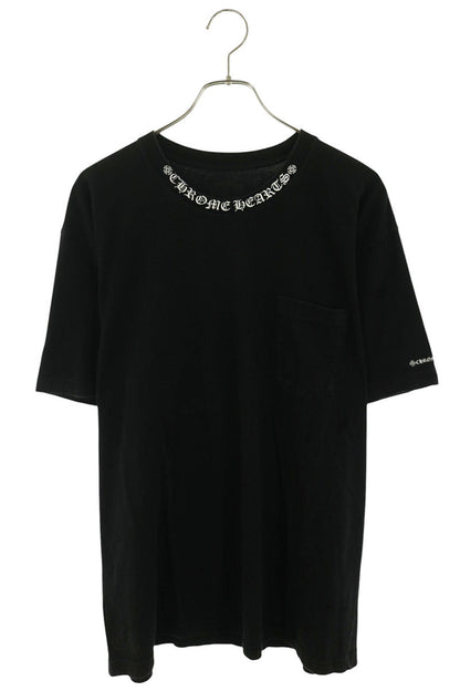 Chrome Hearts Neck Logo Print T-Shirt Black/White Size XXL