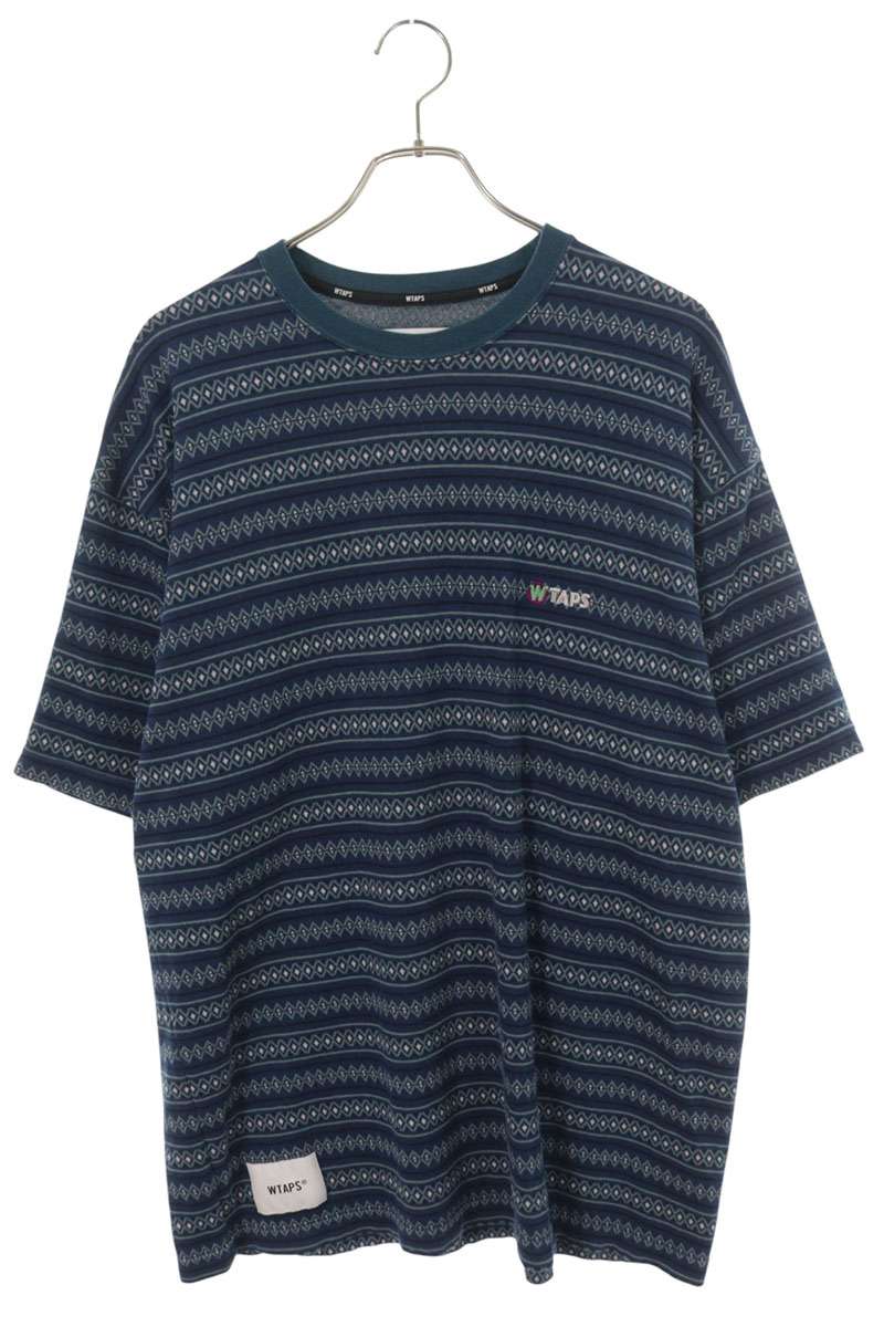 WTAPS Embroidered Jacquard T-Shirt Blue Size 4
