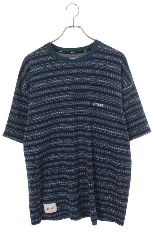 WTAPS Embroidered Jacquard T-Shirt Blue Size 4