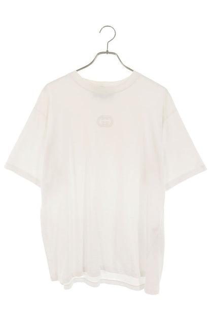GUCCI Interlocking Logo Embroidered T-Shirt White Size S