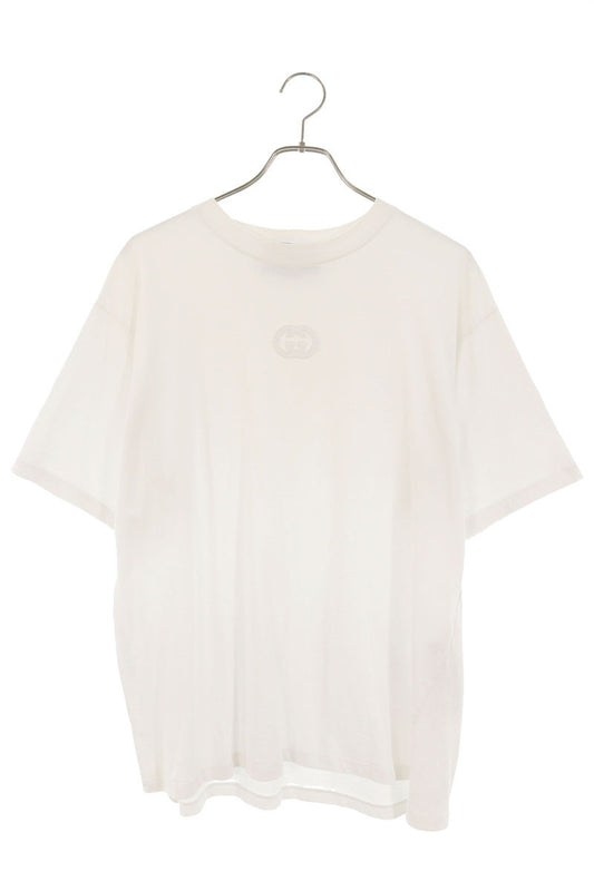 GUCCI Interlocking Logo Embroidered T-Shirt White Size S