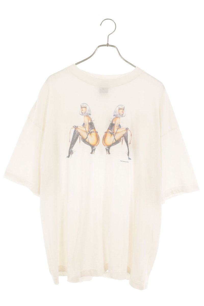 SAINT MICHAEL 25AW Distressed Sorayama T-Shirt White Size XL