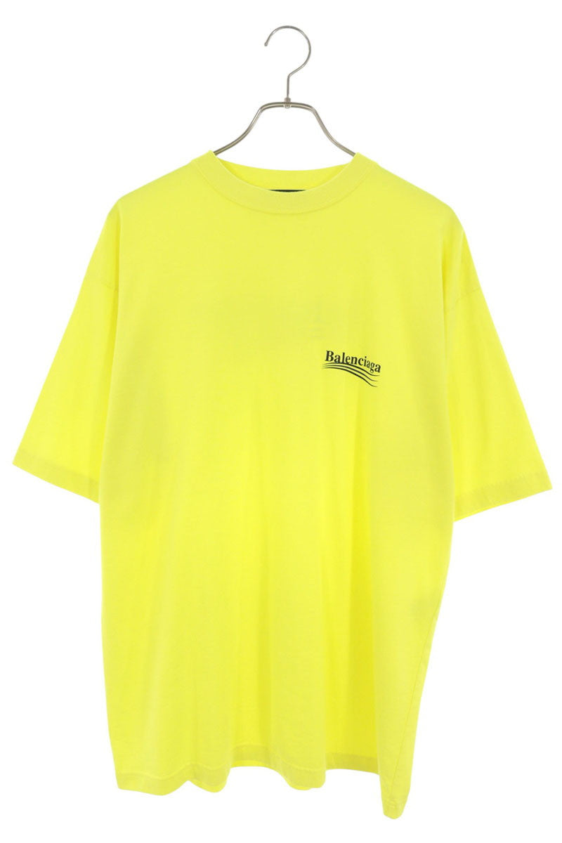 BALENCIAGA Campaign Logo Print T-Shirt Yellow Size S