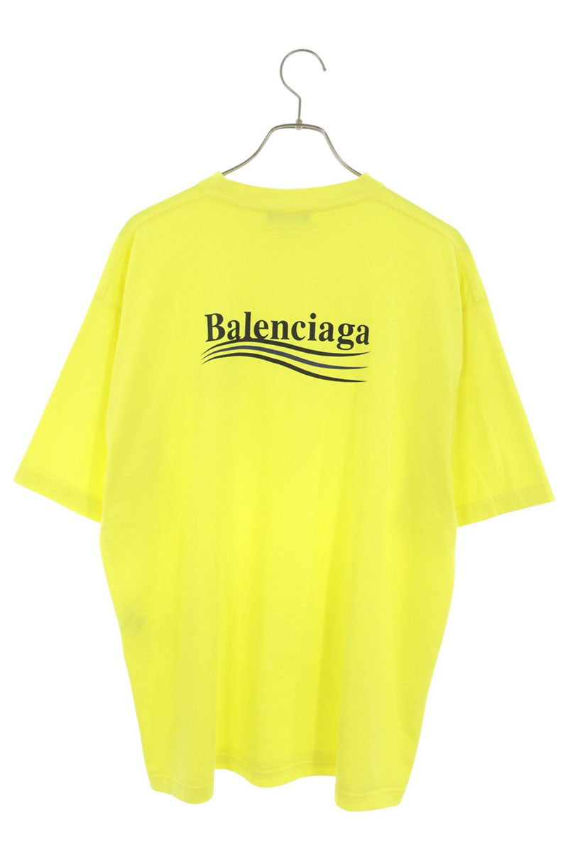 BALENCIAGA Campaign Logo Print T-Shirt Yellow Size S