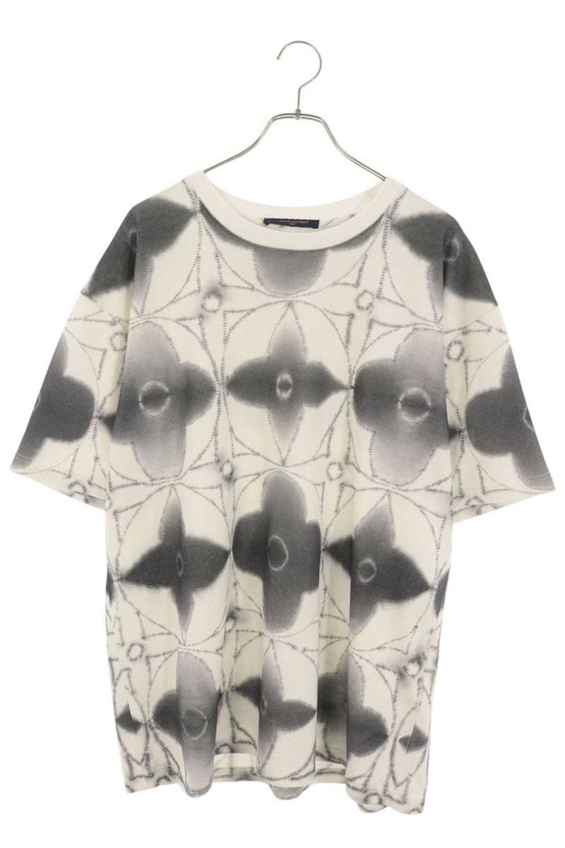 LOUISVUITTON Tie-Dye Monogram T-Shirt White/Grey Size XXL