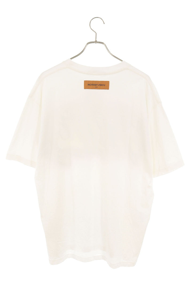 LOUISVUITTON Front Print T-Shirt White/Orange Size XL