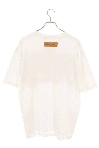 LOUISVUITTON Front Print T-Shirt White/Orange Size XL