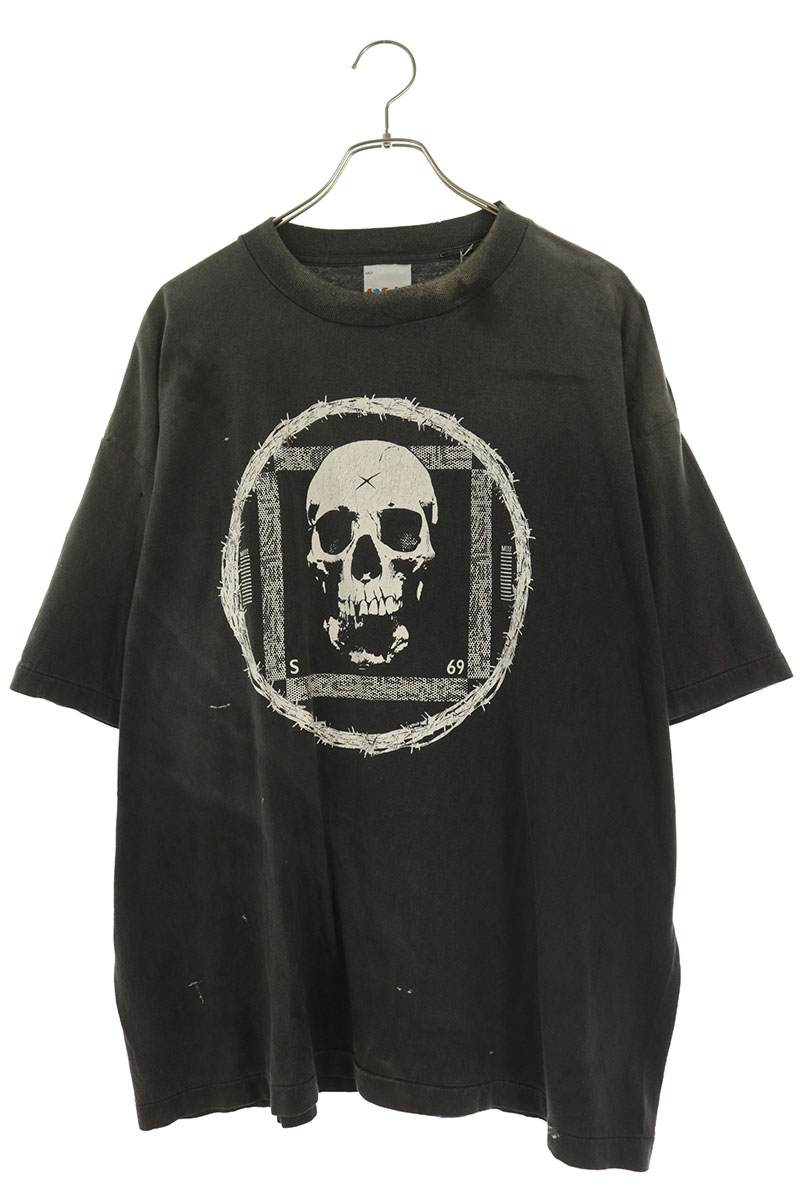 SAINT MICHAEL 25AW Distressed T-Shirt Black Size XL