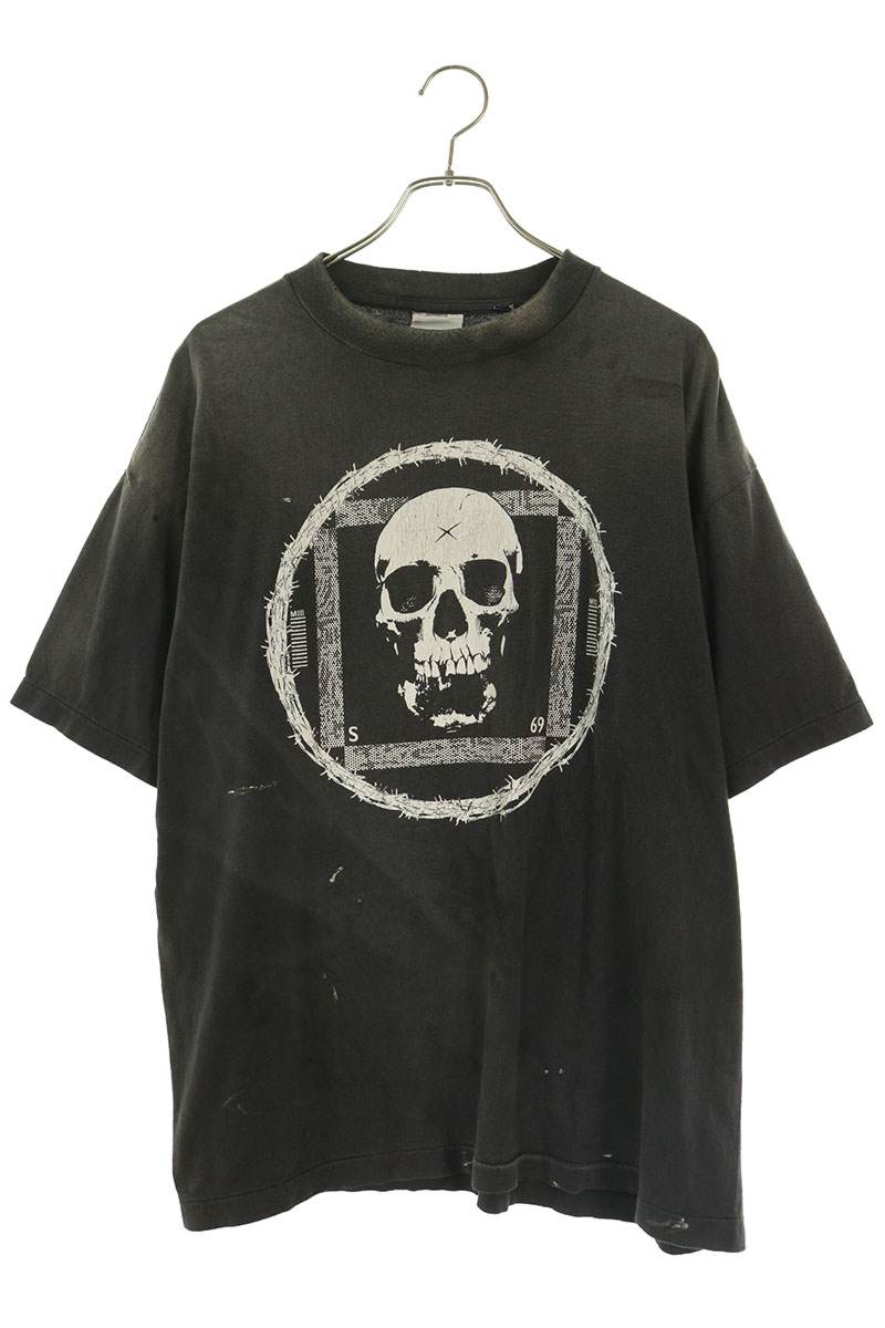 SAINT MICHAEL 25AW Distressed T-Shirt Black Size L