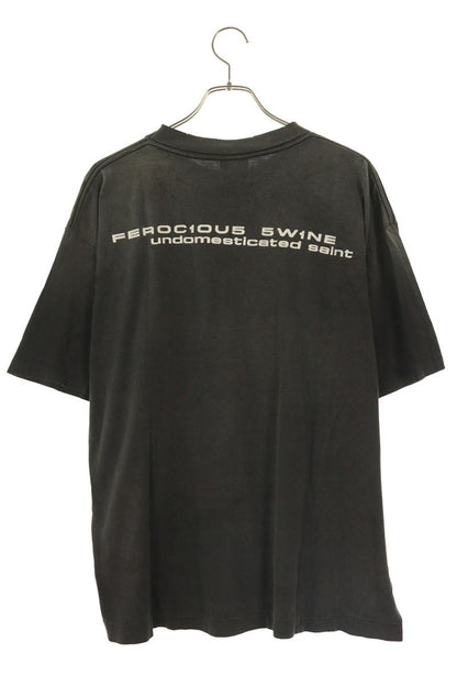 SAINT MICHAEL 25SS Distressed Alien T-Shirt Black Size L