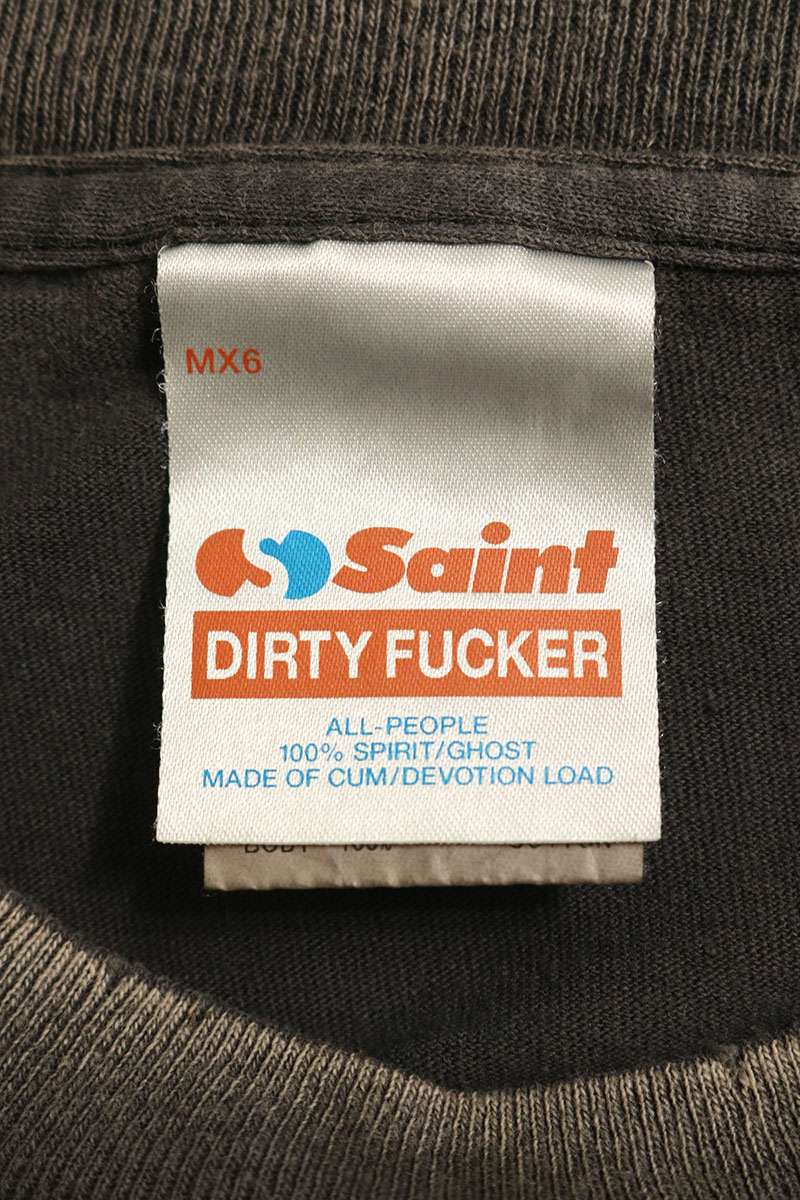 SAINT MICHAEL 25SS Distressed T-Shirt Black Size XL
