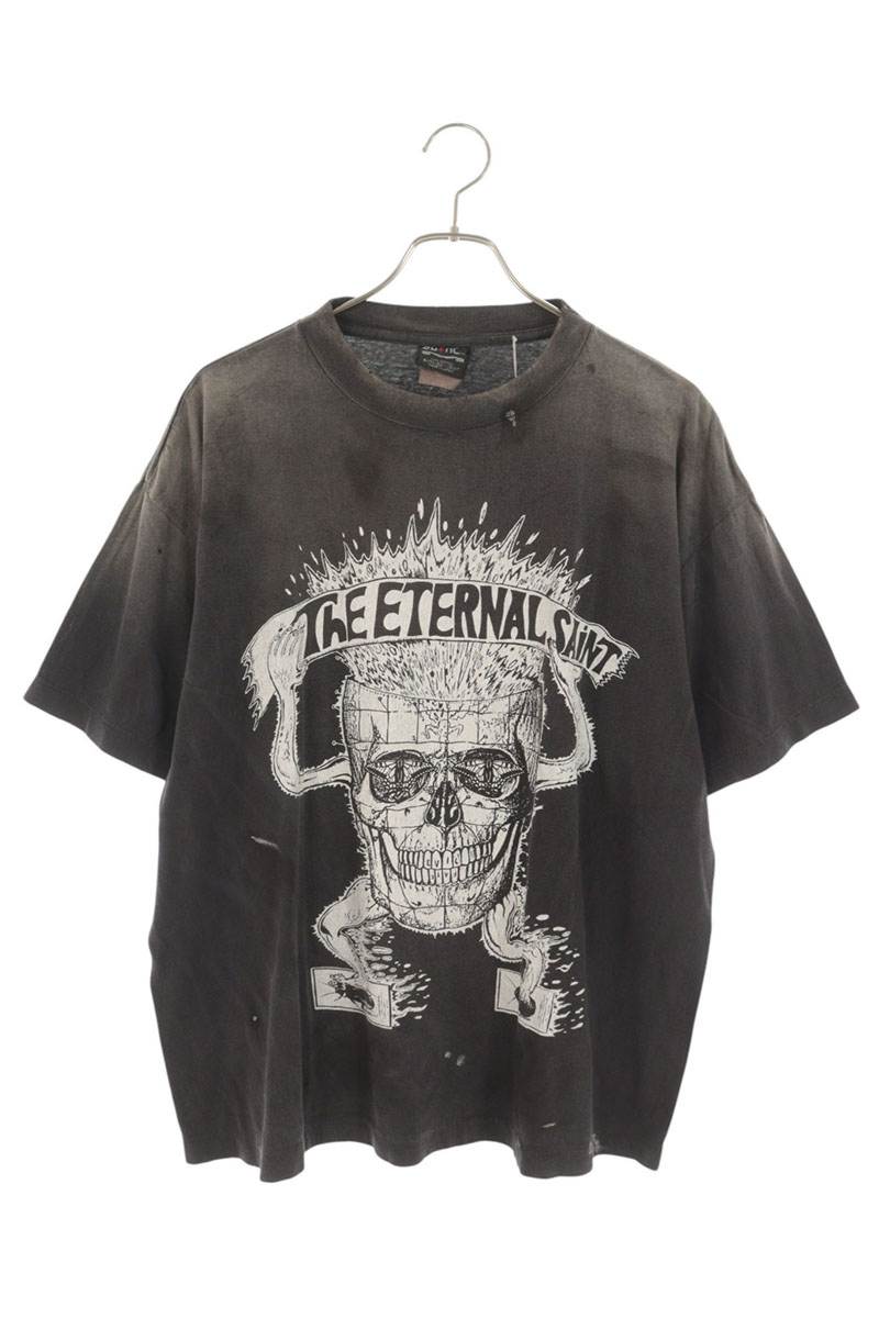 SAINT MICHAEL 25AW Distressed The T-Shirt Black Size M