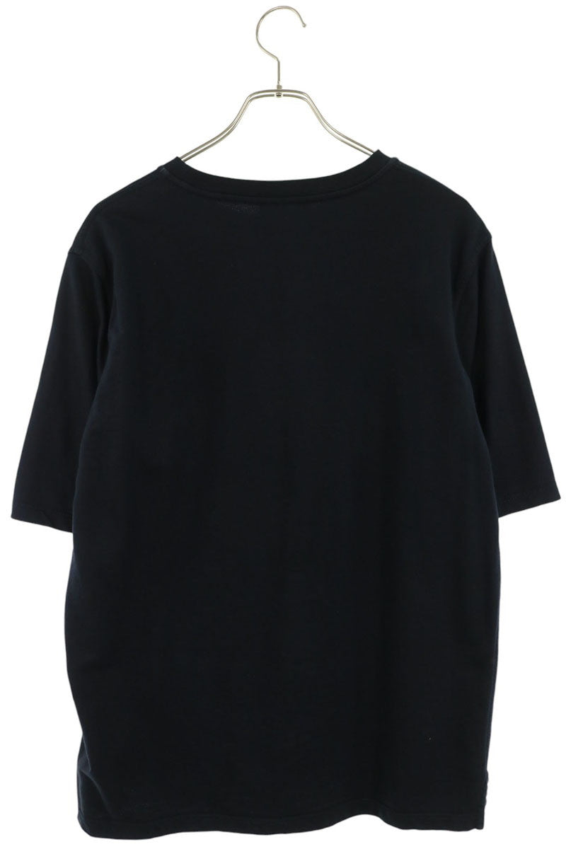 HERMES Horse Leather Patch Cotton T-Shirt Navy Size L