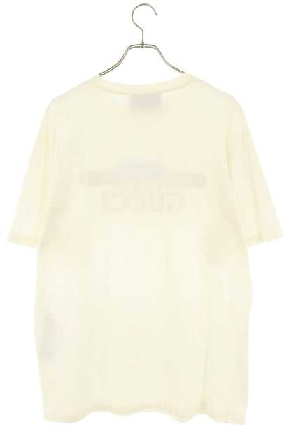 GUCCI Front Eye Logo Print T-Shirt White Size L