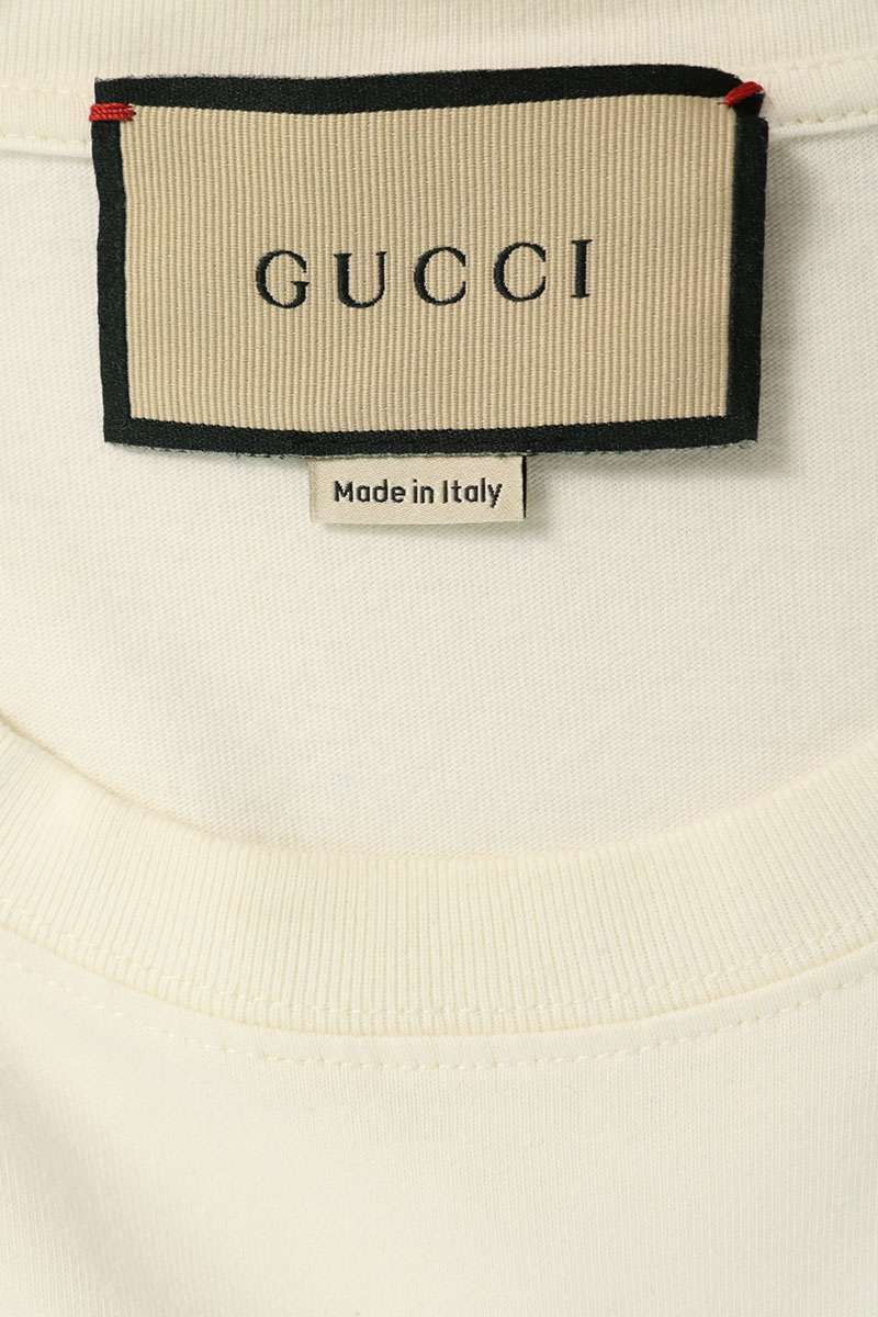 GUCCI Front Eye Logo Print T-Shirt White Size L