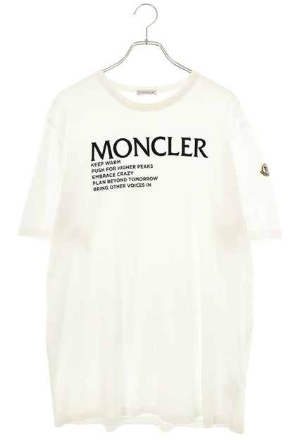MONCLER 21AW Flocked Logo T-Shirt White Size XL