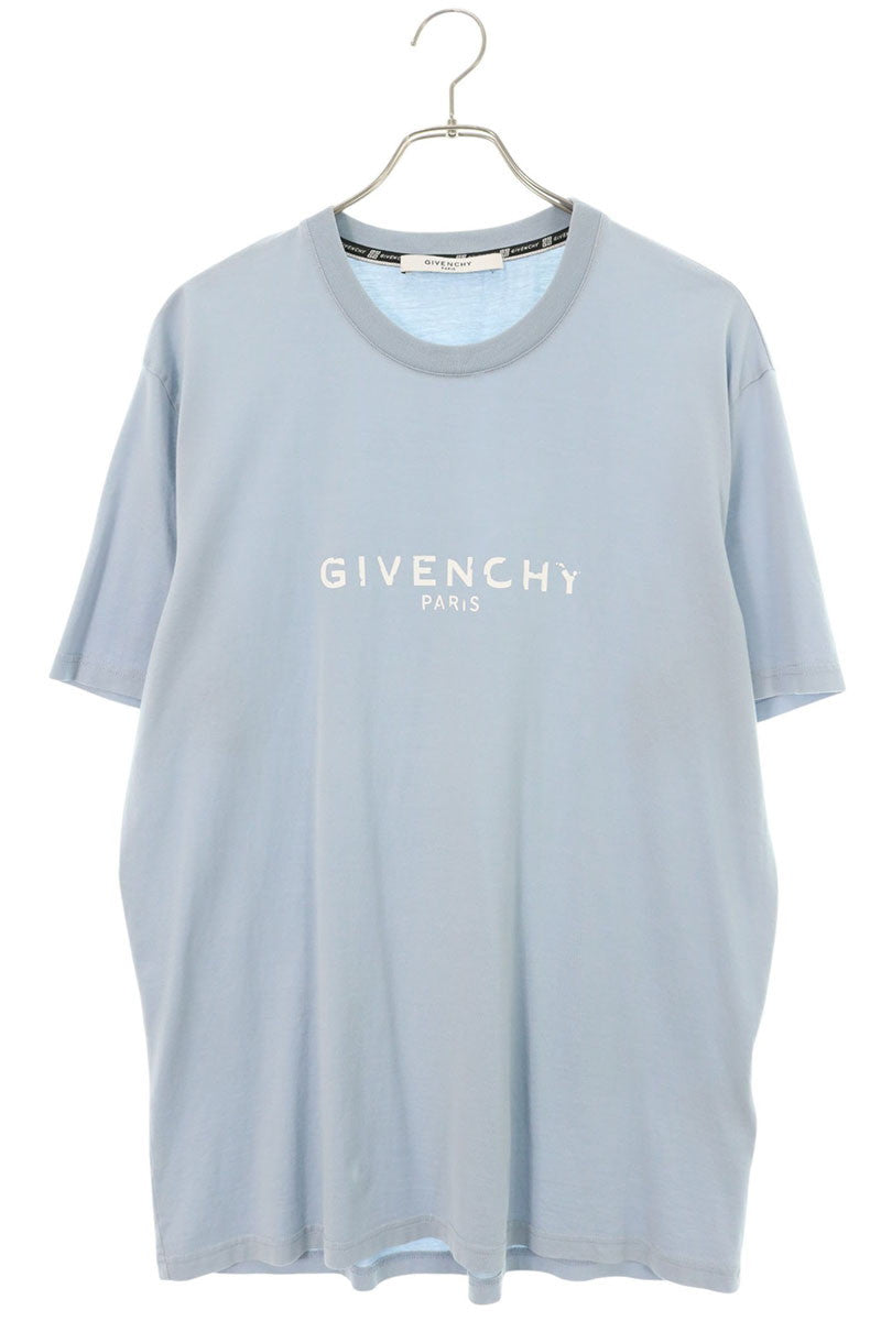 GIVENCHY Vintage Logo T-Shirt Light Blue Size XL