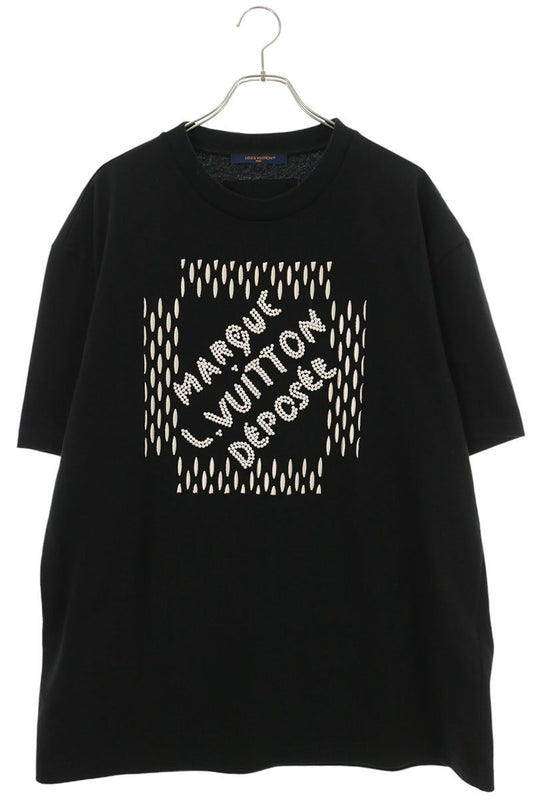 LOUISVUITTON 24SS Embroidered T-Shirt Black Size XXL