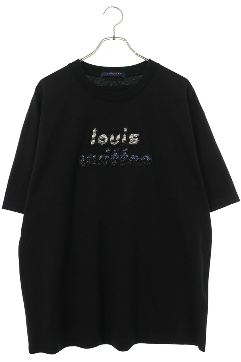 LOUISVUITTON 23AW Beaded Logo T-Shirt Black Size XXL