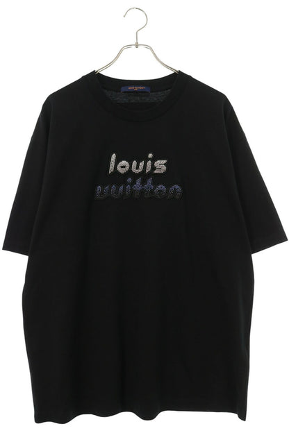 LOUISVUITTON 23AW Beaded Logo T-Shirt Black Size XXL