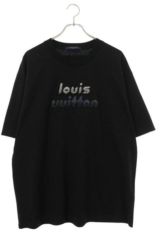 LOUISVUITTON 23AW Beaded Logo T-Shirt Black Size XXL