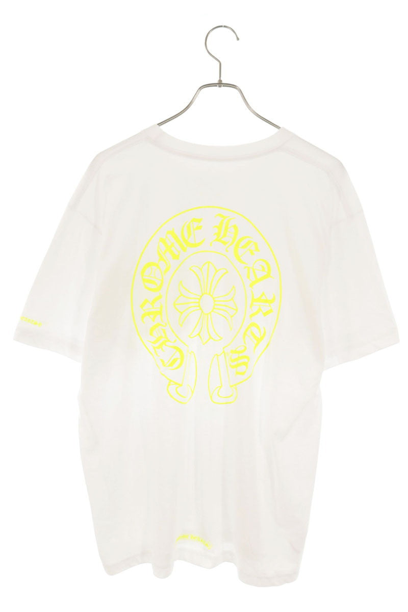 Chrome Hearts White Yellow Back Horseshoe T-Shirt Size XL