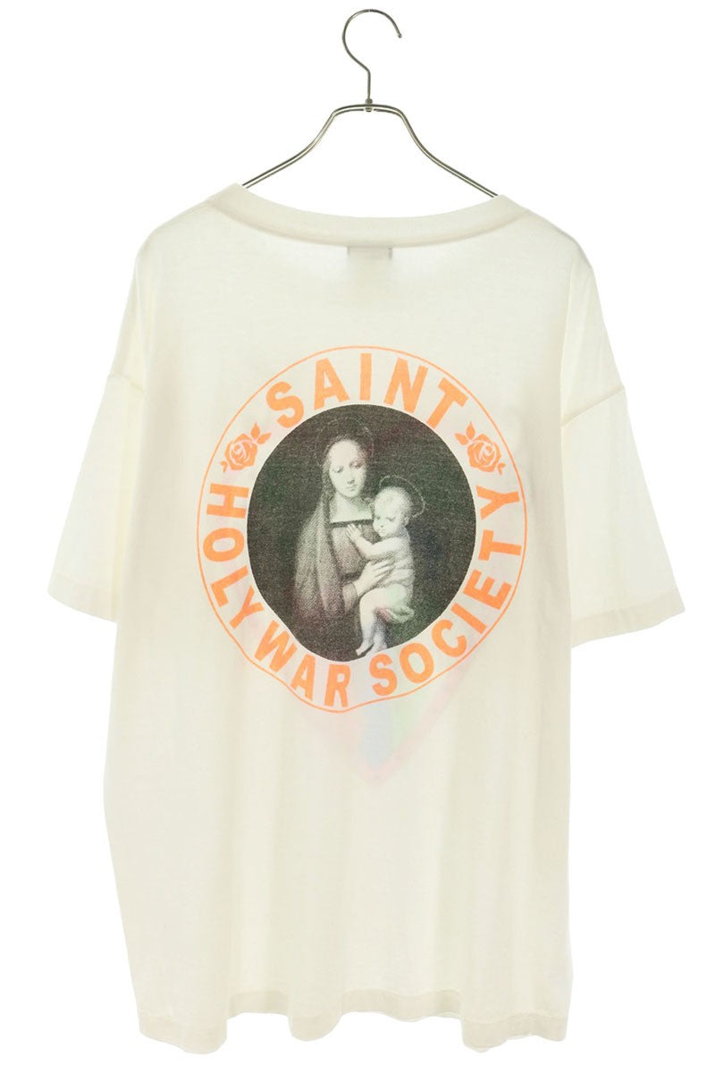 SAINT MICHAEL Girls Print Vintage T-Shirt White Size XL